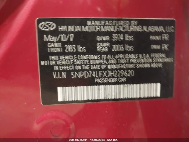 Hyundai ELANTRA SE 2018 5NPD74LFXJH229620 Image 9