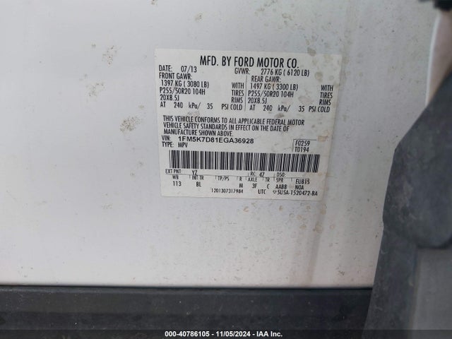 1FM5K7D81EGA36928 Ford 2014