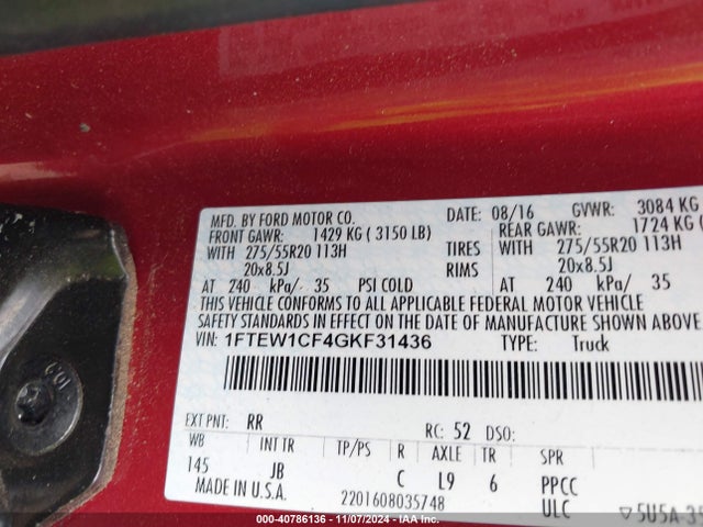 Ford F-150 Xlt 2016 1FTEW1CF4GKF31436 Image 9
