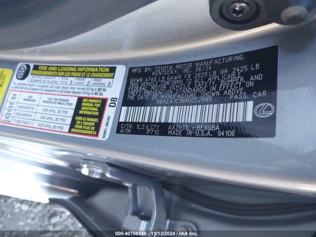 58AEA1C16RU052885 Lexus Es 300h Luxury