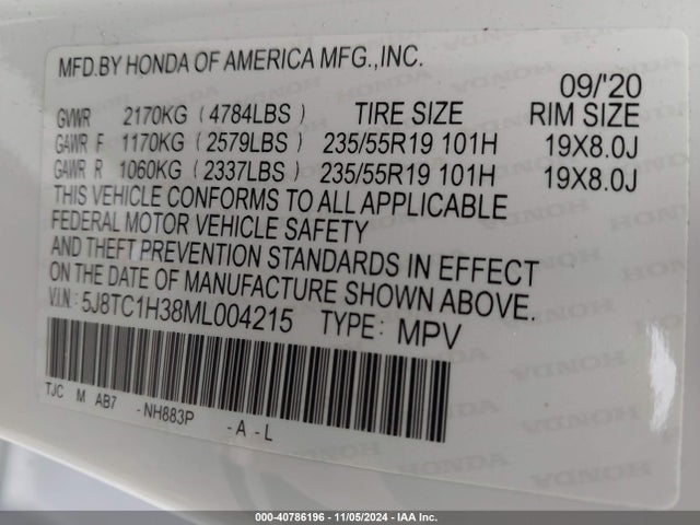 5J8TC1H38ML004215 Acura Rdx Standard