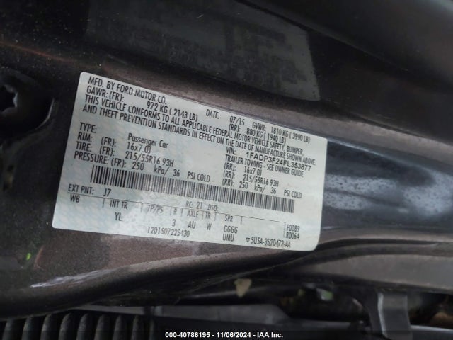 Ford FOCUS SE 2015 1FADP3F24FL353877 Image 9