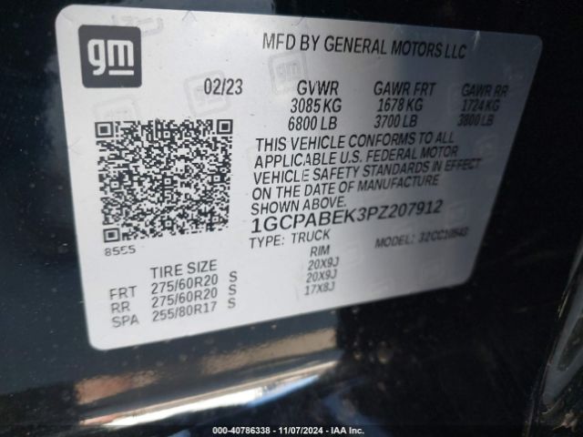 1GCPABEK3PZ207912 Chevrolet Silverado 1500 2wd  Short Bed Custom