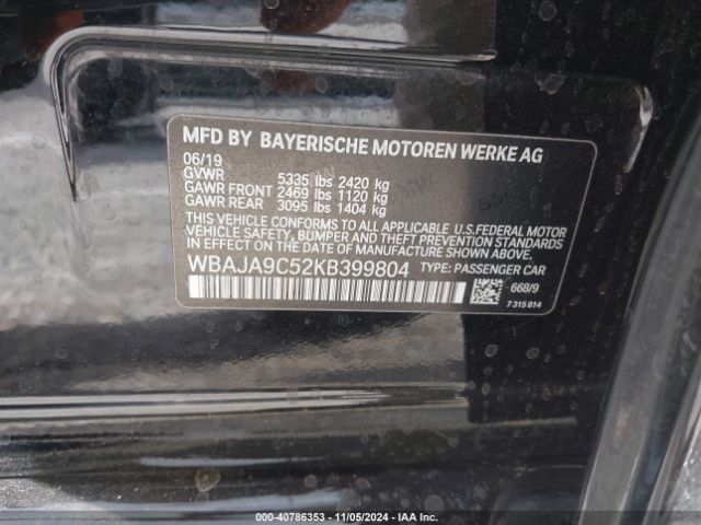 WBAJA9C52KB399804 BMW 530e Iperformance