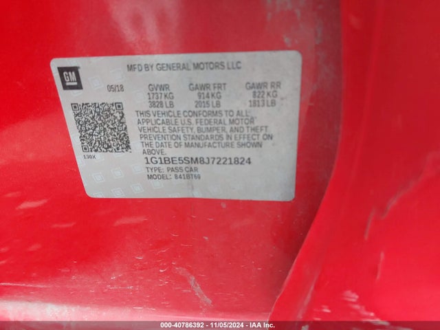 Chevrolet Cruze Lt Auto 2018 1G1BE5SM8J7221824 Image 9