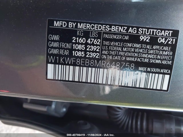 W1KWF8EB8MR648758 Mercedes-Benz C 300 4matic
