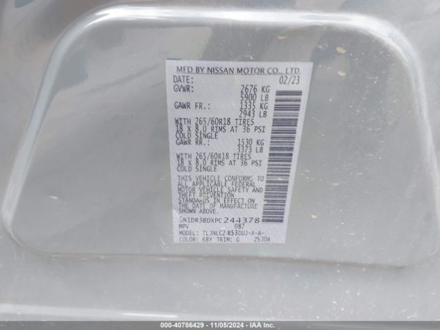 5N1DR3BDXPC244378 Nissan Pathfinder Rock Creek 4wd