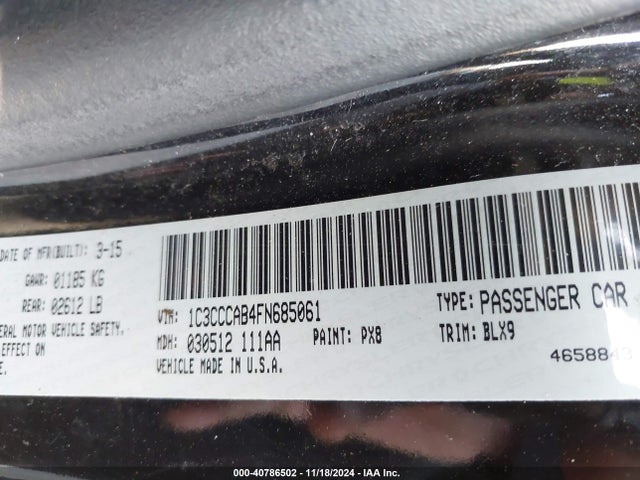 Chrysler 200 Limited 2015 1C3CCCAB4FN685061 Image 9