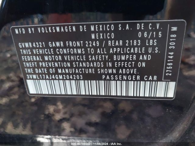 3VWL17AJ4GM204203 Volkswagen Jetta 1.8t Sel