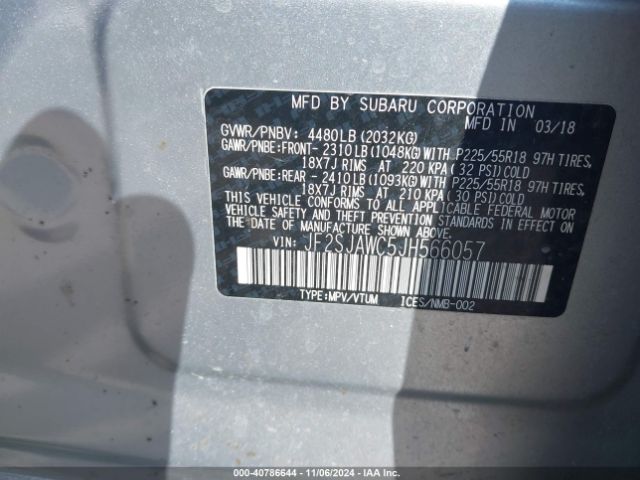 JF2SJAWC5JH566057 Subaru Forester 2.5i Touring