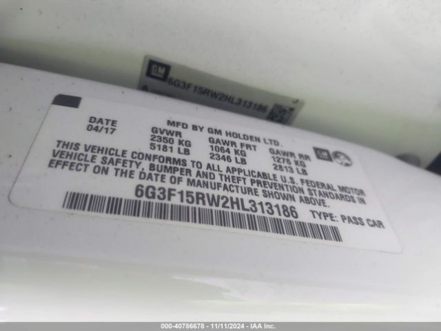 6G3F15RW2HL313186 Chevrolet SS