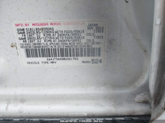 2011 MITSUBISHI OUTLANDER JA4JT5AX9BU021763 Photo 8