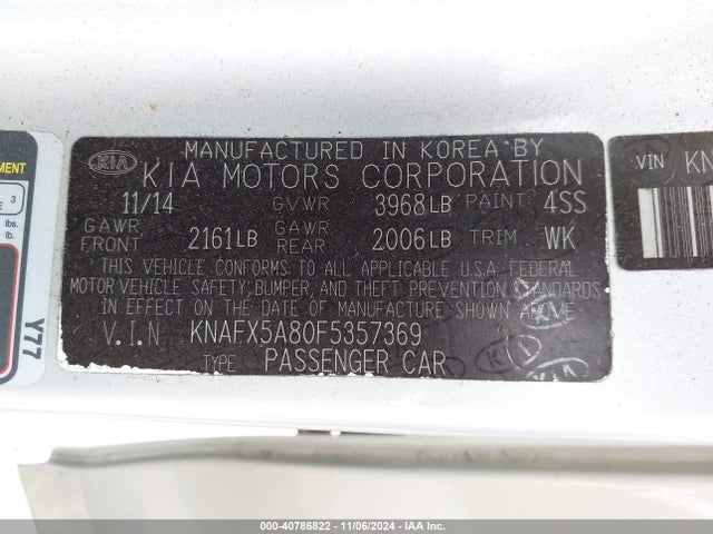 KIA FORTE EX 2015 KNAFX5A80F5357369 Image 9