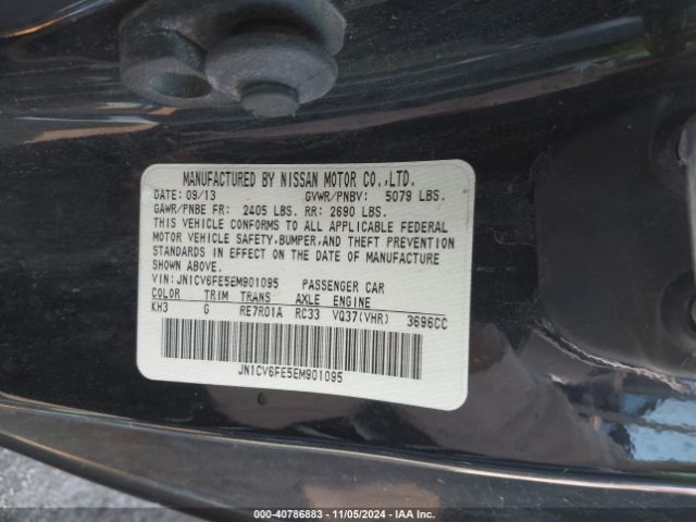 JN1CV6FE5EM901095 Infiniti Q60