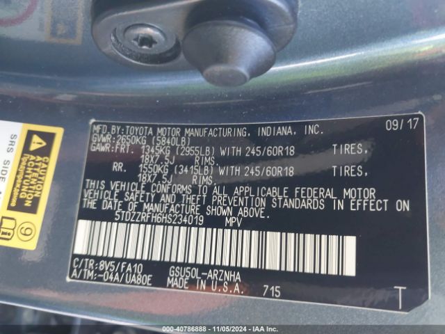 5TDZZRFH6HS234019 Toyota Highlander Le Plus