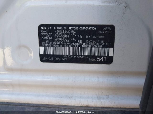 JA4AZ3A3XJZ000745 Mitsubishi Outlander Se