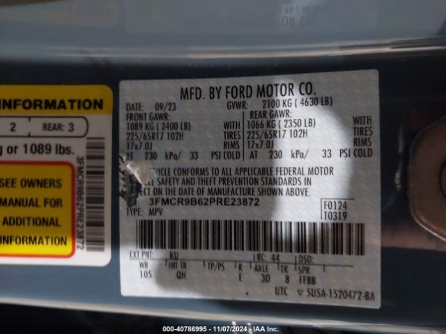 3FMCR9B62PRE23872 Ford Bronco Sport Big Bend