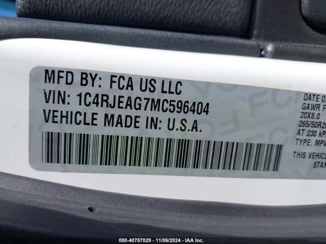 1C4RJEAG7MC596404 Jeep Grand Cherokee Laredo X 4x2