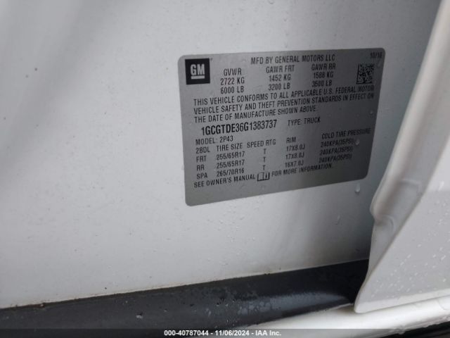 1GCGTDE36G1383737 Chevrolet Colorado Z71
