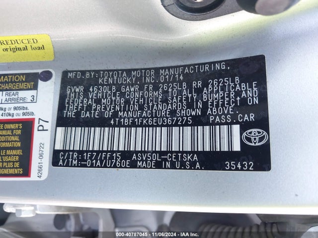 Toyota CAMRY SE 2014 4T1BF1FK6EU367275 Image 9