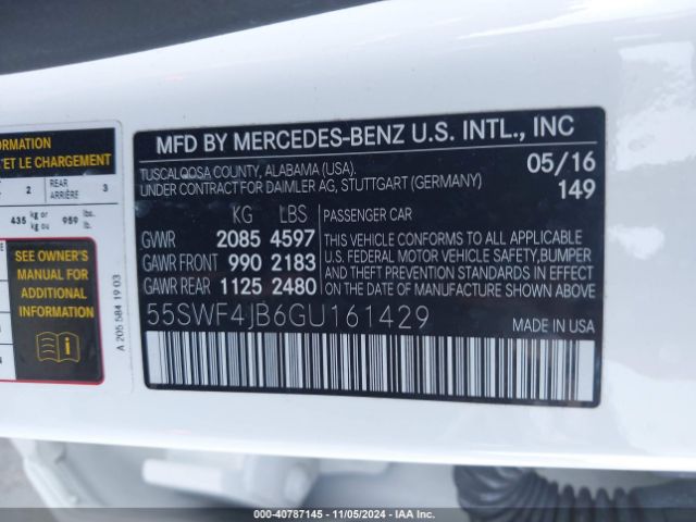55SWF4JB6GU161429 Mercedes-Benz C 300 Luxury/sport
