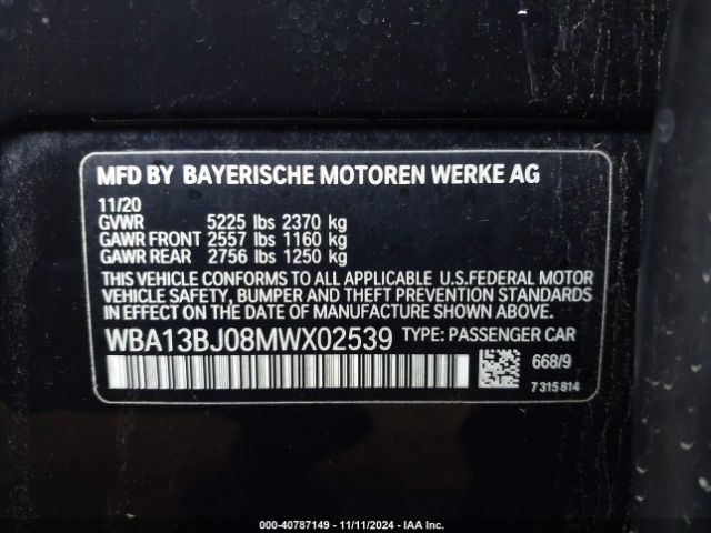WBA13BJ08MWX02539 BMW 530i Xdrive