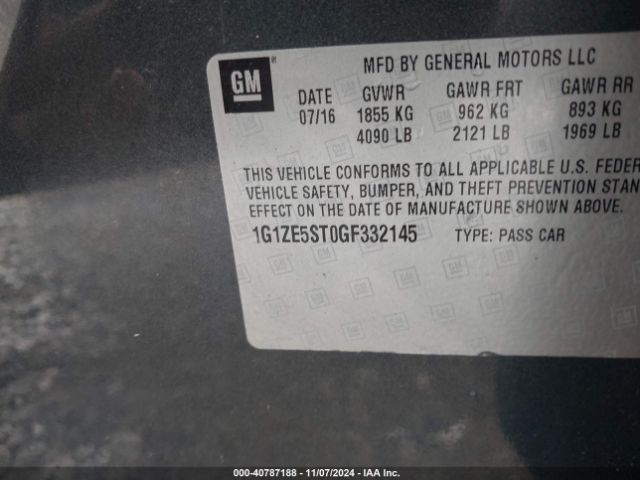 1G1ZE5ST0GF332145 Chevrolet MALIBU 1LT