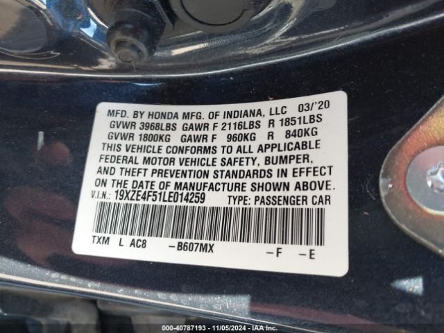 19XZE4F51LE014259 Honda INSIGHT EX