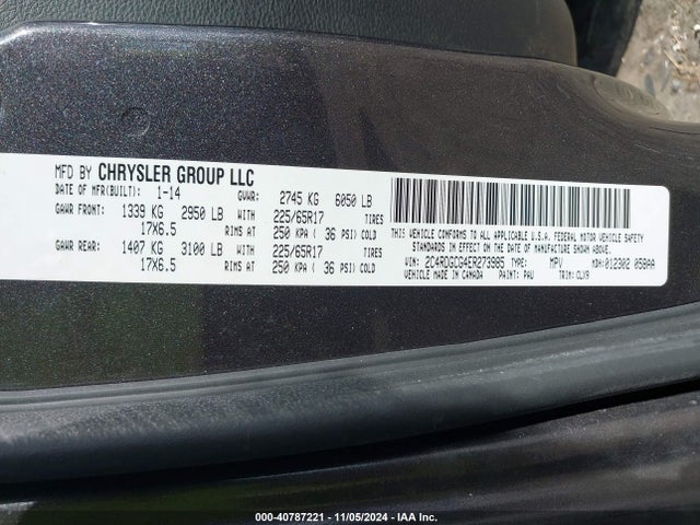 Dodge Grand Caravan Sxt 30th Anniversary 2014 2C4RDGCG4ER273985 Image 9
