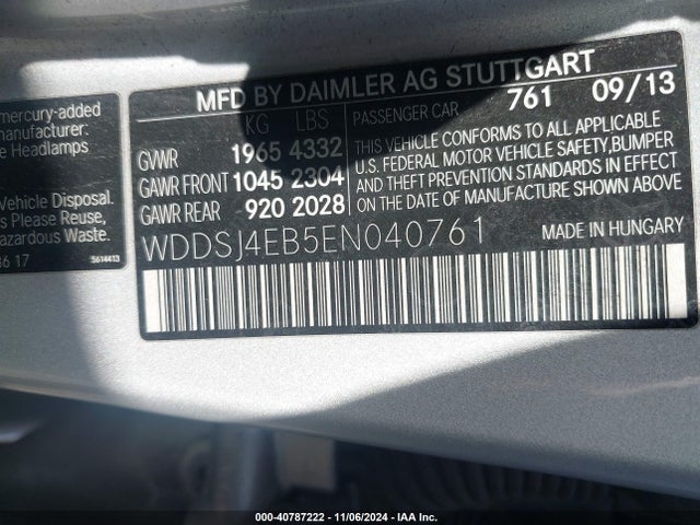 Mercedes-Benz CLA 250 2014 WDDSJ4EB5EN040761 Image 9
