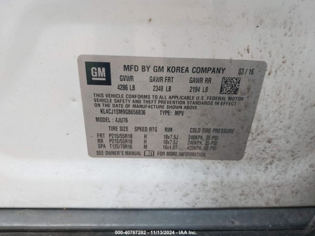 KL4CJ1SM9GB656836 Buick Encore