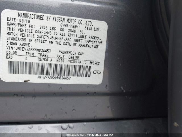 JN1EV7ARXHM834457 Infiniti Q50 3.0t Premium