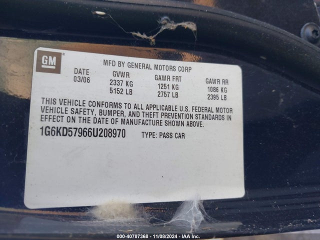2006 CADILLAC DTS 1G6KD57966U208970 Photo 8