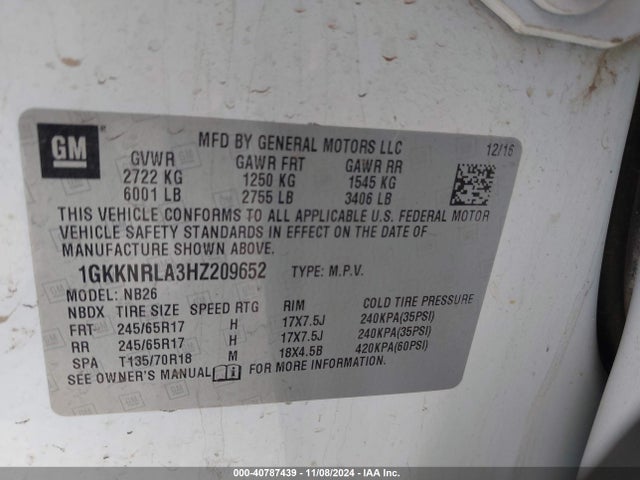 1GKKNRLA3HZ209652 GMC lcv - sidi: spark ignited direct injection, vvt: variable valve timing, dcvcp, e85 max, e0-e100, alum