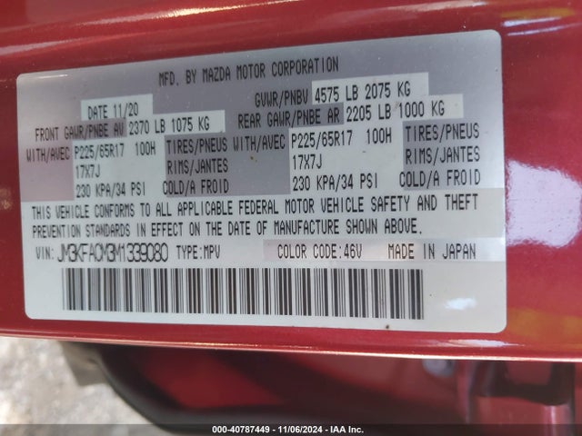 Mazda Cx-5 Touring 2021 JM3KFACM3M1339080 Image 9
