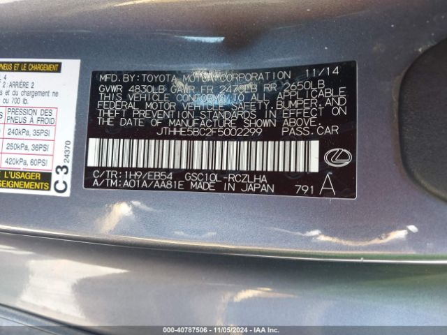 JTHHE5BC2F5002299 Lexus RC 350