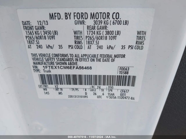 Ford F-150 Xlt 2014 1FTEX1CM6EFA56468 Image 9