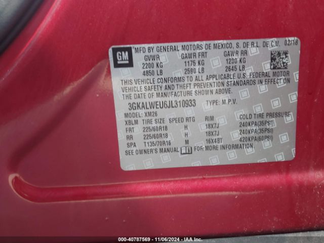 3GKALWEU6JL310933 GMC Terrain Slt Diesel
