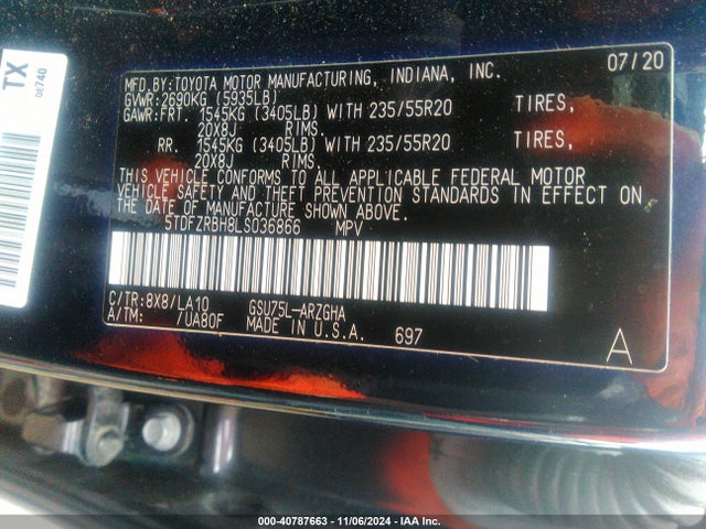 Toyota Highlander Platinum 2020 5TDFZRBH8LS036866 Image 9