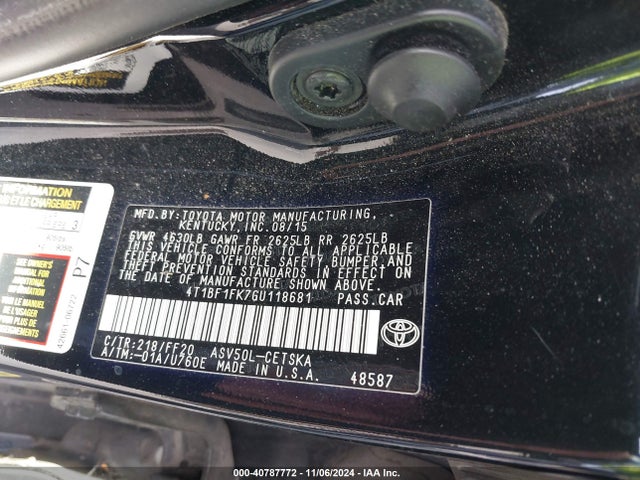 Toyota CAMRY SE 2016 4T1BF1FK7GU118681 Image 9
