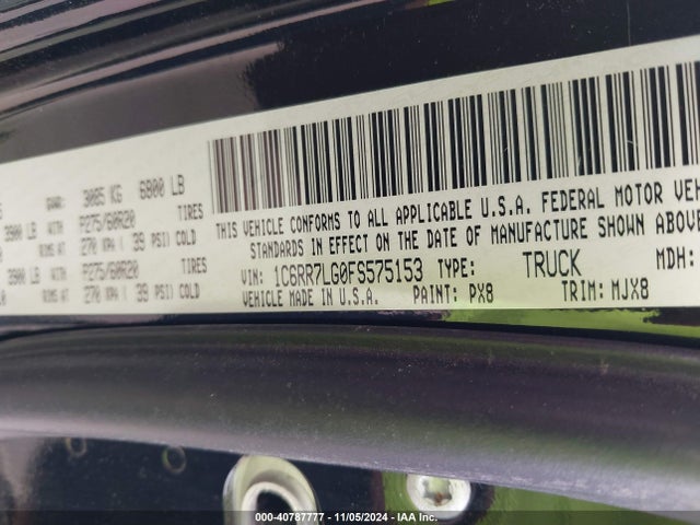 1C6RR7LG0FS575153 RAM 1500 Big Horn