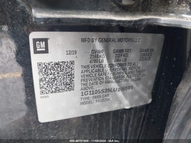 1G1105S35LU108595 Chevrolet Impala Fwd Premier