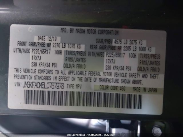 JM3KFACM5L0767978 Mazda Cx-5 Touring