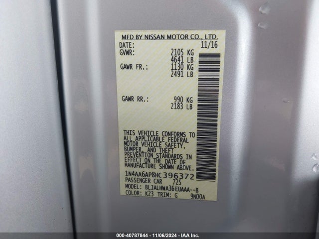 Nissan Maxima 3.5 Platinum 2017 1N4AA6AP8HC396372 Image 9