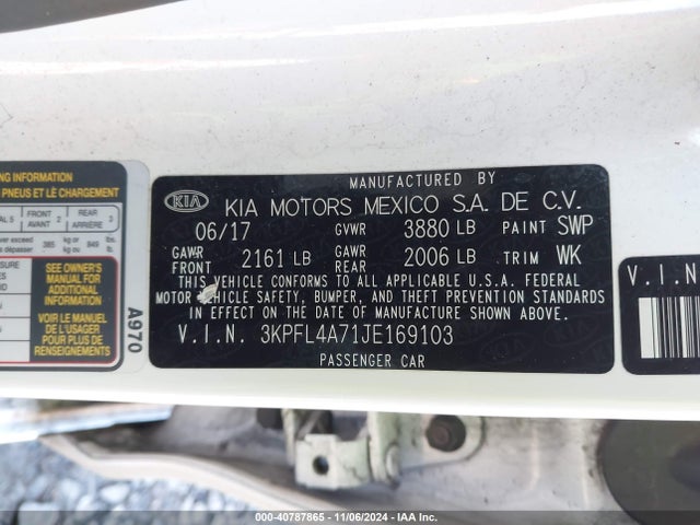 KIA FORTE LX 2018 3KPFL4A71JE169103 Image 9