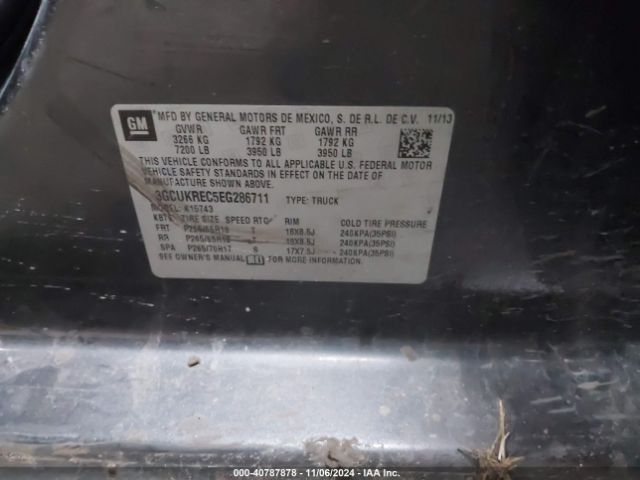 3GCUKREC5EG286711 Chevrolet Silverado 1500 2lt
