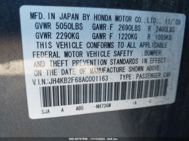 2010 ACURA RL JH4KB2F68AC001163 Photo 8