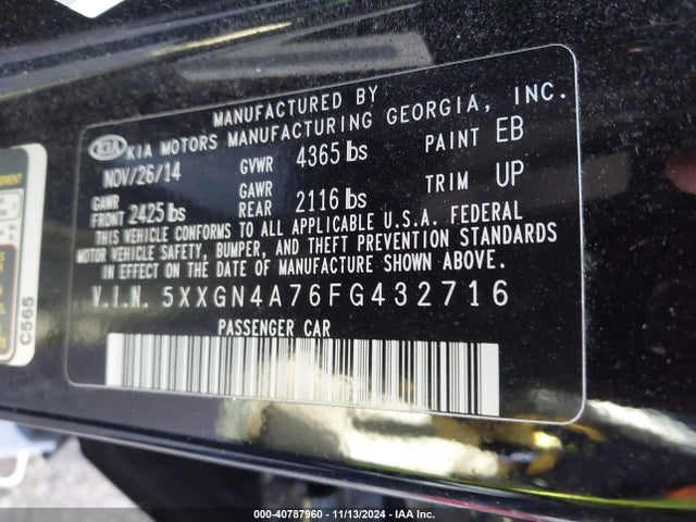 KIA OPTIMA EX 2015 5XXGN4A76FG432716 Image 9