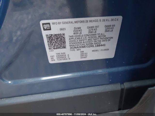 3GNAXWEG2RL188441 Chevrolet Equinox Awd Rs
