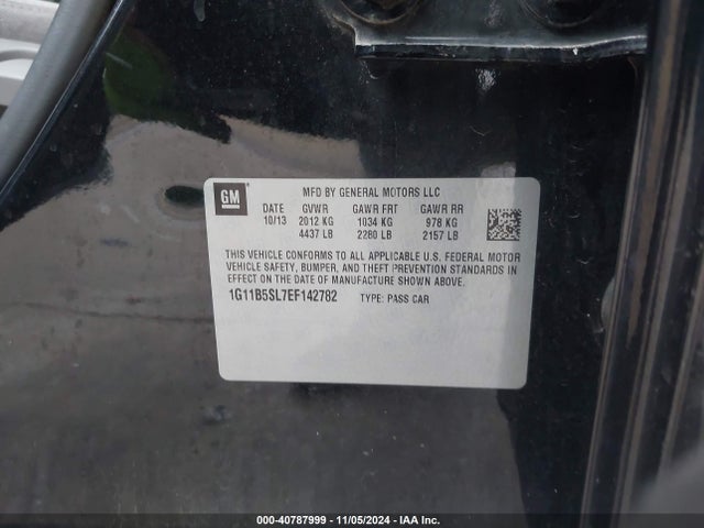 Chevrolet Malibu 1ls 2014 1G11B5SL7EF142782 Image 9